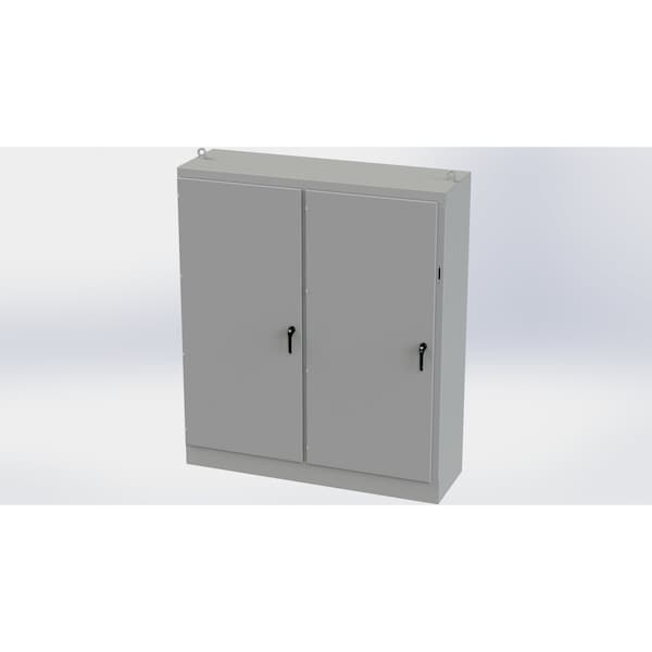 3 Point Latch with Coinproof/Padlock Handle Electrical Enclosures, 90 in H, 24 in D, 77-3/4 in W